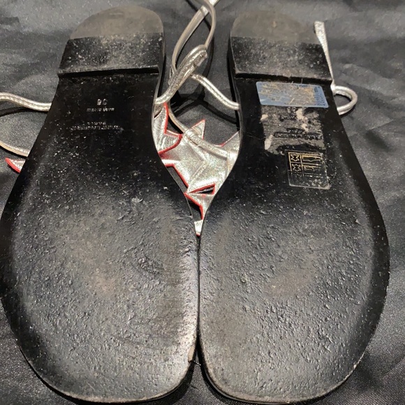 Saint Laurent Calf Skin Metallic Star Sandals - Picture 10 of 10
